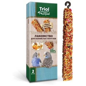 Лакомство Triol Original для волнистых попугаев с медом и хитином , 55г,в упаковке 2шт)
