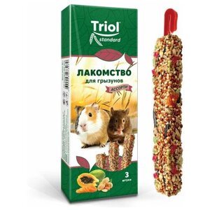 Лакомство Triol Standard для грызунов ассорти с фруктами, овощами и орехами 75г 3шт 40161018