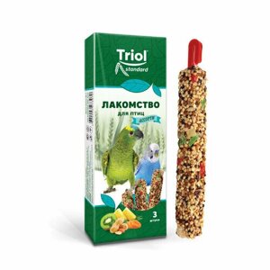 Лакомство Тriol Standard для птиц Ассорти (с фруктами, овощами и орехами) (3 шт. в упаковке), 75г, 3 шт.