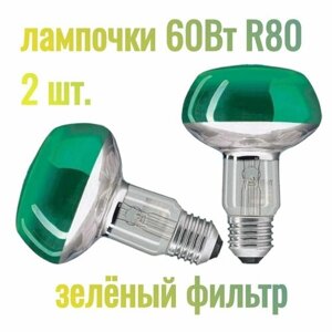 Лампа накаливания Reflector NR80 60Вт Е27 230В CL-GR для создания точки прогрева и освещения в террариуме, комплект 2шт.