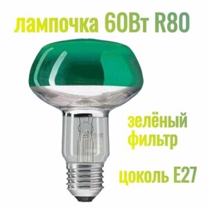 Лампа накаливания Reflector NR80 60Вт Е27 230В CL-GR для создания точки прогрева и освещения в террариуме