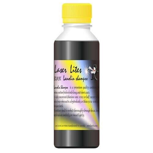Laser Lites Шампунь для собак, ланолиновый, для темной шерсти (концентрат 1:20) Laser Lites Lanolin Black, 100мл