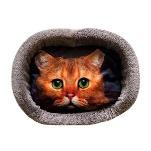 Лежак для кошек PerseiLine Rich Breed Дизайн № 6 принт 16 овальный 67 х 49 х 16 см (1 шт)