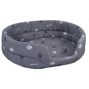 Лежак для собак и кошек Дарэлл Овальный стёганый 9142 53х42х16 см серый