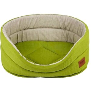 Лежак для собак и кошек ZOOexpress "Овальный" Эколен №3, 49х33х17 см, зеленый