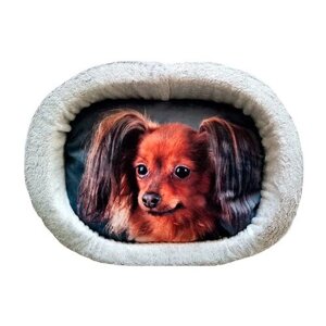 Лежак для собак PerseiLine Rich Breed Дизайн № 5 принт 36 овальный 55 х 47 х 16 см (1 шт)