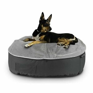 Лежак для собак средних пород Pet Lounge Medium - Dark Grey Rabbit (серый) - 70x90 см - для джек рассела, французского бульдога, корги, бигля, фокстерьера, сиба ину