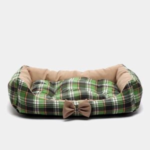 Лежанка для кошек и собак Клампи Винтаж 47х60 см, зеленая