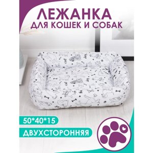 Лежанка для кошек и собак мелких пород 40x50x15 см цвет белый