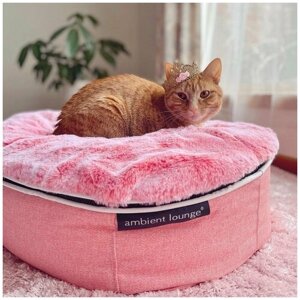 Лежанка для кошек Pet Lounge Small - Ballerina Pink (розовый), со съемным чехлом, размер S - 50х60 см