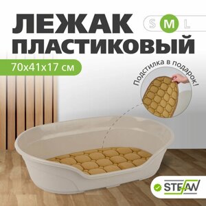 Лежанка для собак с подстилкой Тарт STEFAN (Штефан)M) 70х41х17, серый, BP2191