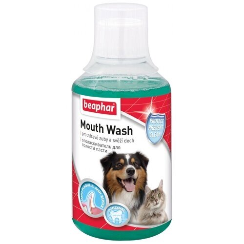 Ликвидатор запаха -ополаскиватель Beaphar Mouth Wash для полости пасти кошек и собак , 250 мл , 320 г