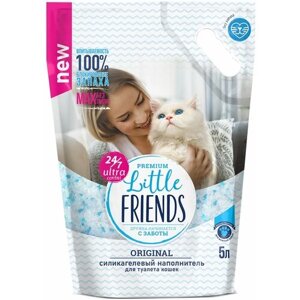 Little Friends 5 л Original силикагелевый наполнитель для кошачьих туалетов п/м пакет 5 шт