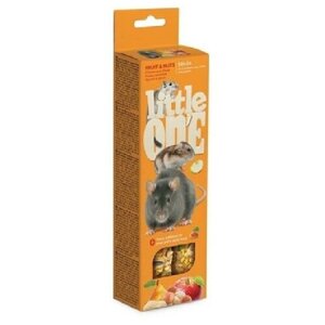 Little One Палочки для хомяков крыс мышей и песчанок с фруктами и орехами 2х60 г 0,12 кг 35276 (2 шт)