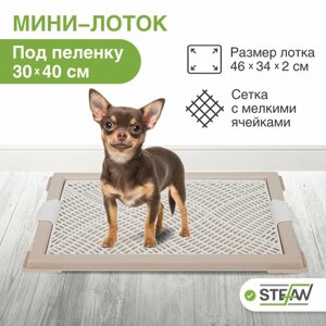 Лоток для собак с сеткой мини (XS) STEFAN (Штефан) размер 46х34см, бежевый, BP1043