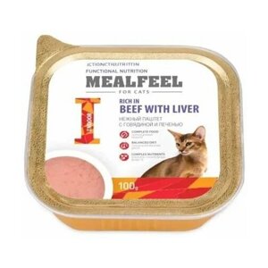 Mealfeel Functional Nutrition Junior Влажный корм (ламистер) для кошек, с говядиной и печенью, 100 гр, 14 шт