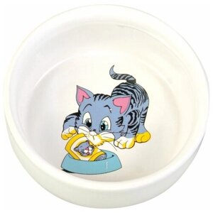 Миска керамическая для кошки "Голубой котенок", 0,3 л