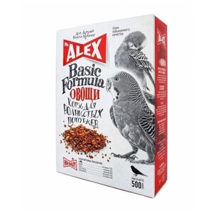 Mr. ALEX корм Basic Formula Овощи для волнистых попугаев, 500 г