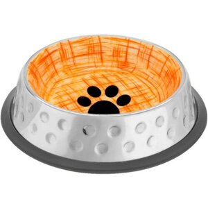 Mr. Kranch Candy миска из нержавеющей стали с керамическим покрытием и нескользящим основанием - 1,73 л, оранжевая
