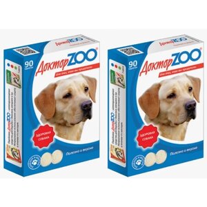 Мультивитаминное лакомство для собак Доктор ZOO Здоровая собака с морскими водорослями, 90 шт, 2 уп
