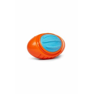 Мяч для собак с пищалкой регби из комбинированного материала, Играй Гуляй, размер S, цвет оранжевый + голубой