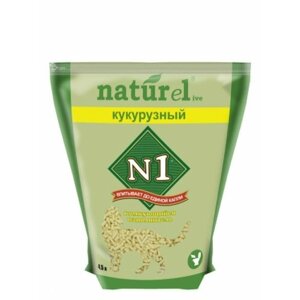 N1 naturel Наполнитель натуральный "Кукурузный" 4,5л для котов и кошек
