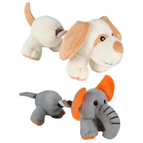 Набор игрушек для собак TRIXIE Animals with Rope (3582), разноцветный, 1шт.