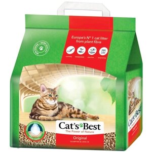Наполнитель Cat's Best Original для кошек, древесный, комкующийся, 40 л, 17.2 кг