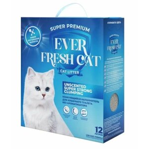 Наполнитель для кошачьего туалета комкующийся Ever Fresh Cat Без запаха бентонитовый, 12 л SuperPremium