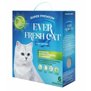 Наполнитель для кошачьего туалета комкующийся Ever Fresh Cat с ароматизатором бентонитовый, 6 л SuperPremium