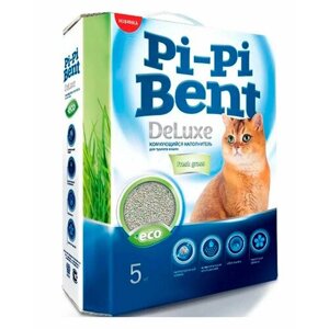 Наполнитель для кошачьего туалета PI-PI BENT DELUXE FRESH GRASS комкующийся ДеЛюкс с ароматом трав (5 кг)