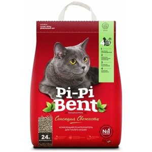 Наполнитель для кошачьего туалета PI-PI BENT сенсация свежести - Пи-Пи-Бент наполнитель комкующийся для туалета кошек с ароматом трав и цветов (10 кг)