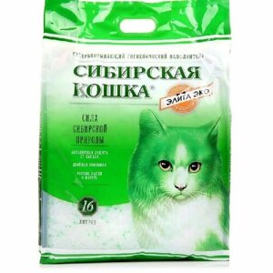 Наполнитель для кошачьего туалета Сибирская Кошка Элита ЭКО 16л (зеленые гранулы)