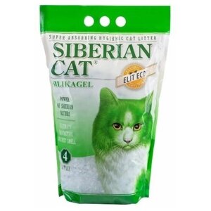 Наполнитель для кошачьего туалета силикагелевый зеленый Сибирская кошка 4 л (1,8 кг)