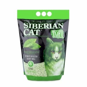 Наполнитель для кошек Сибирская кошка Тофу Зеленый чай 6л