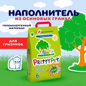 Наполнитель древесный PrettyCat PrettyPet Осиновый 2 кг/60 л 1шт. в уп. , 7уп.