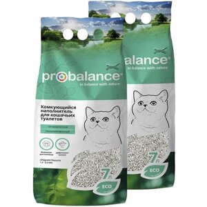 Наполнитель глиняный комкующийся для кошачьего туалета Probalance, 2 шт х 7л (5кг)