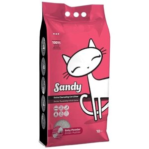 Наполнитель комкующийся для кошачьего туалета Sandy Baby Powder с ароматом детской присыпки (10кг)