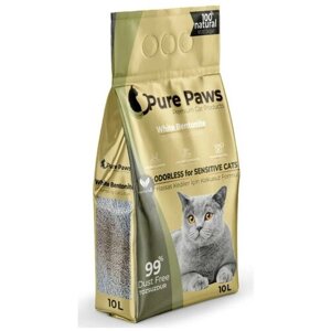 Наполнитель комкующийся минеральный Pure Paws Premium 10л без запаха для чувствительных кошек