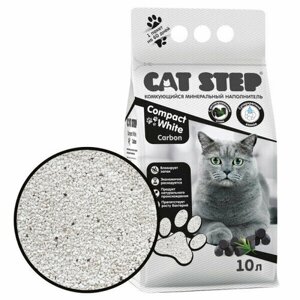 Наполнитель минеральный для кошек Cat Step Compact White Carbon, 10 л