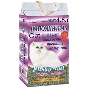 Наполнитель Pussy-Cat Cat Litter для кошек, комкующийся, 4.5л, 2 кг