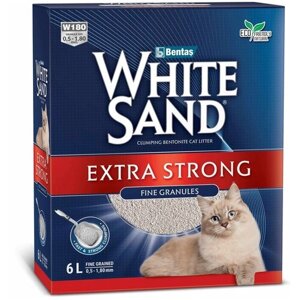 Наполнитель White Sand "Экстра" для кошачьего туалета, комкующийся без запаха 5,1кг 6л