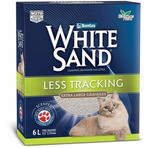 Наполнитель White Sand "Не оставляющий следов" комкующийся, без запаха с крупными гранулами 5,1кг 6л