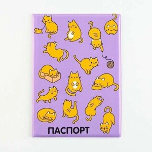 Обложка на ветеринарный паспорт Рыжие коты, ПВХ