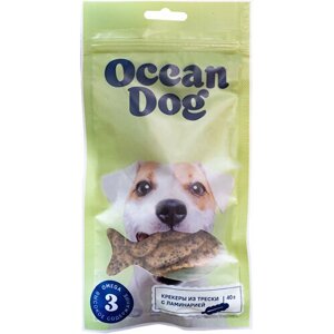 Океандог 40479 Лакомство для собак Крекеры Треска с морской капустой и отрубями 40г