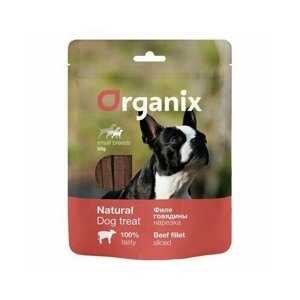 ORGANIX лакомства для собак малых пород "Нарезка из филе говядины" 100% мясо