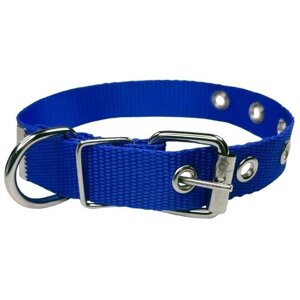 Ошейник для собак мелких пород нейлоновый голубой ширина 20 мм обхват шеи макс 33, мин 21 (до 15 кг) / ошейник нейлоновый с пряжкой