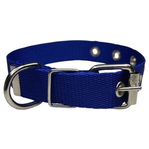 Ошейник для собак мелких пород нейлоновый синий ширина 20 мм обхват шеи макс 33, мин 21 (до 15 кг) / ошейник нейлоновый с пряжкой