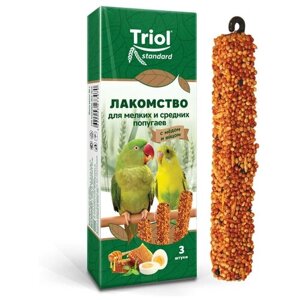 Палочки для мелких и средних попугаев с мёдом и яйцом Triol Standard, 3шт, 50161005 (11 шт)