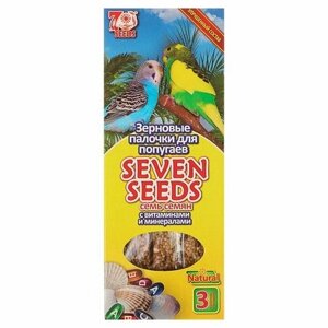 Палочки "Seven Seeds" для попугаев, витамины и минералы, 3 шт, 90 г (комплект из 12 шт)